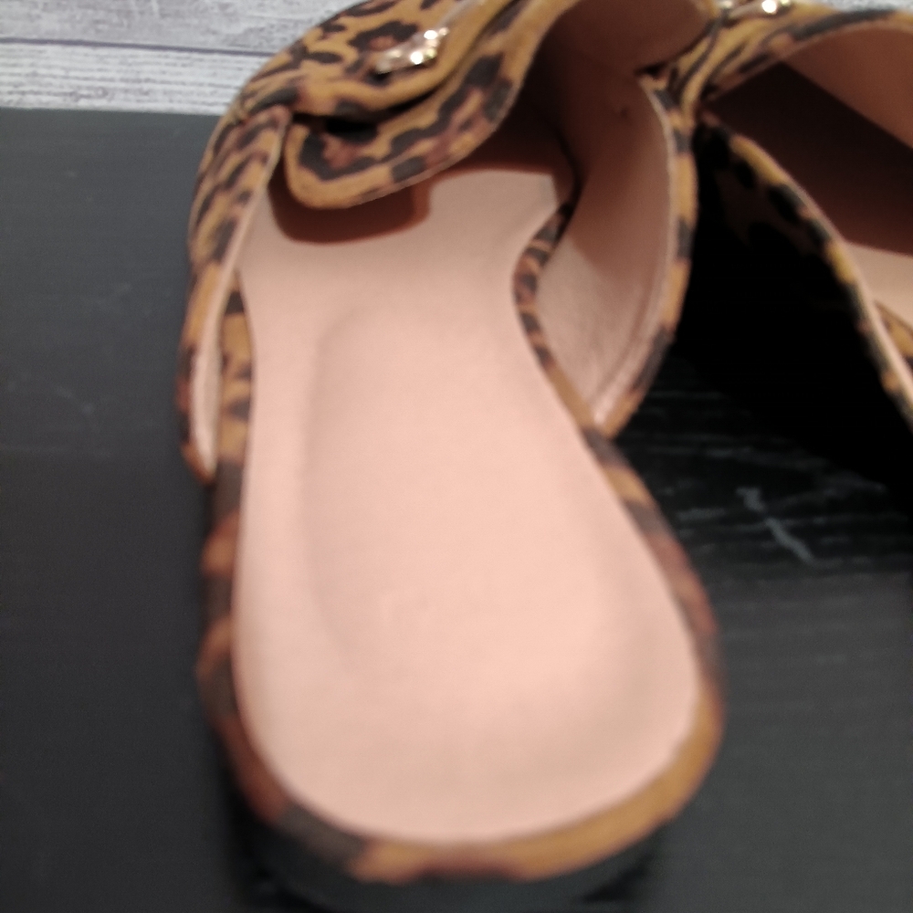 Leopard Print Mule Loafers | Gold Bit Detail | Size 9 (EU 42) Chic Slip-On Flats - Picture 6 of 9